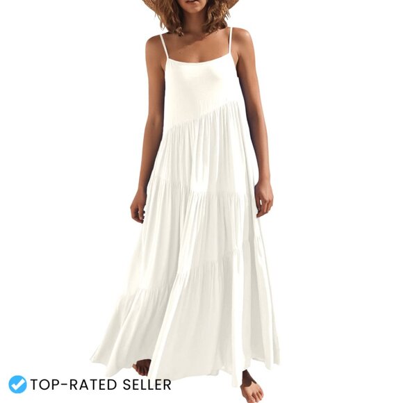 boho linen maxi dress Nymph Bohemian Linen Maxi Dress main image 1